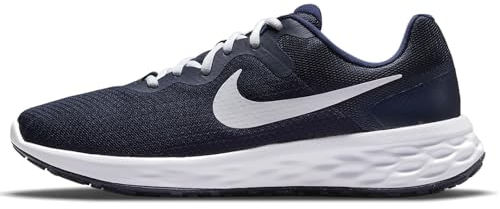 NIKE Revolution 6 Herren Sneaker Sneaker Schuhe, Midnight Navy Obsidian Ashen Slate White, 44 EU