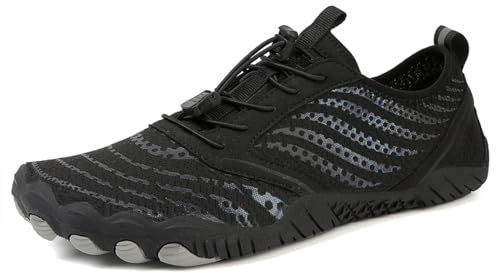 AONEGOLD Water Shoes - Barefoot Aqua Shoes for Men & Women - Quick Dry, Breathable, Lightweight - Ideal for Swimming, Yoga, Snorkeling, Surfing & Beach Activities (Black, Size 4)