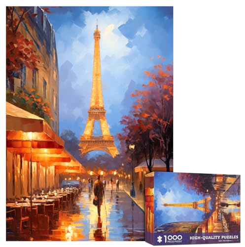 1000 Teile Puzzles für Erwachsene-Das Paris Tower Puzzle Puzzle 1000 Teile Eiffelturm Puzzles für Erwachsene 1000 Teile Paris Nachtansicht Ölgemälde Puzzle 1000 Teile für Erwachsene