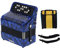 Akkordeon-Reed-Instrument mit 22 Tasten und 8 B?ssen und Rucksack f¨¹r Professionelles und Anf?nger-Musikspielen mit Runden Tasten (Navy blau),Akkordeon