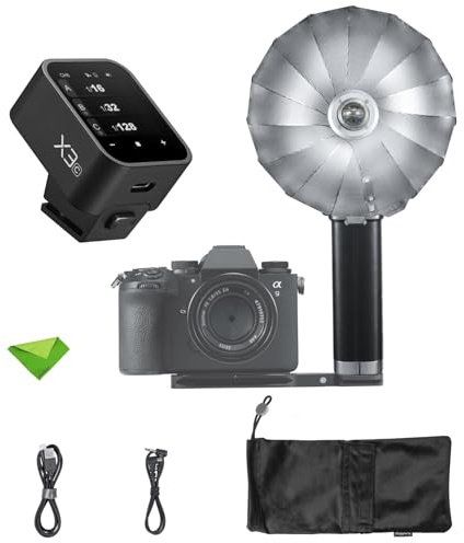 Godox Lux Master Retro TTL Touchscreen Camera Flash+Godox X3-C Trigger for Canon, GN25 460 Full Power Flashes, 6000K±300K CCT, S1/S2 Optical Control 2.4G Wireless Speedlight for Canon Cameras