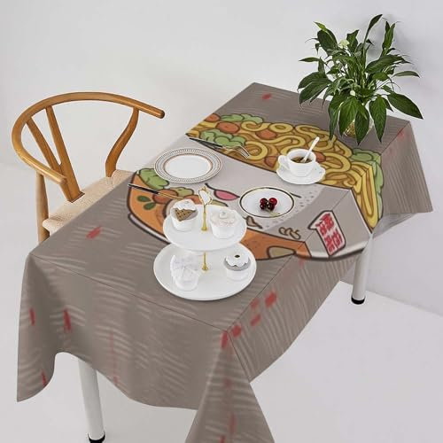 LXTDPBK Tablecloth Rectangle Table Cloth Waterproof Table Cover Egg Cup Noodle Ramen Table Cloths for Kitchen Tablecloths Wrinkle Free Tablecover Foldable Table Cloth for Picnic