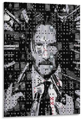 John-Wick-Film-Poster, 2 Kunstwerke auf Leinwand, Wandkunstdrucke, moderne Dekoration, 30 x 45 cm