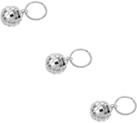 Cabilock 3st Disco-linsenkugel-schlüsselanhänger Disco-becher Armband Tasche Zubehör Ring Schlüsselanhänger-anhänger Tragbar Reflektierende Spiegelkugel Tasche Schlüsselanhänger Kunststoff