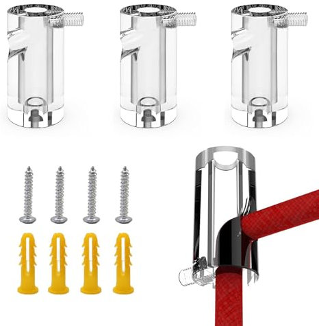 KLEHOPE Soporte Cable Techo, 4 Piezas Plástico Descentralizador Cable, 20 x 40 mm, con Tornillos y Pasadores, Cables de Fijación, Soporte Lampara Techo para Techos y Lámparas Colgantes