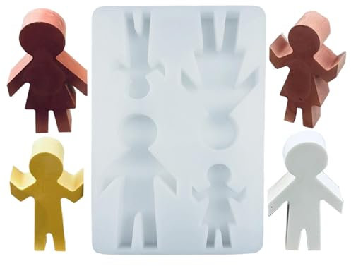 Moldes para velas, moldes de silicona para fundición de resina epoxi, suministros de manualidades de figuras familiares, moldes de yeso para hacer velas