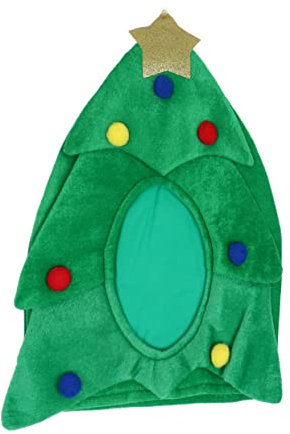 COLLBATH 1Pc Volle Gesicht Weihnachten Baum Hut Ornament Festliche Party Kopfschmuck für Weihnachten Feier
