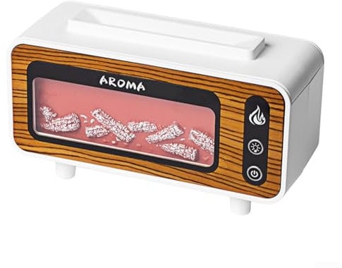 Aroma Humidifier Featuring Safety Auto Off Technology, for Overnight Use Without Worrying About Hazards (Black (wood grain))