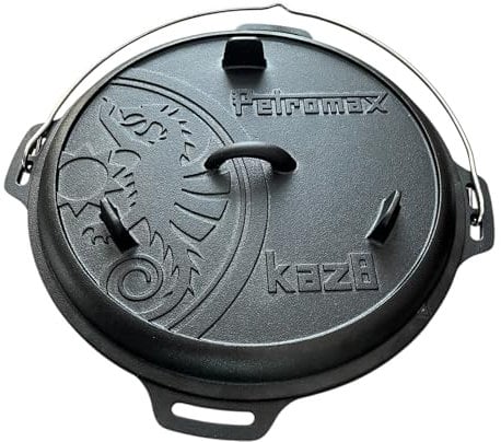 Petromax Kazan 8L | Gusseisentopf für Outdoor-Küche & Lagerfeuer | Perfekt für Eintöpfe, Schmorgerichte & Brot backen | Langlebig & robust