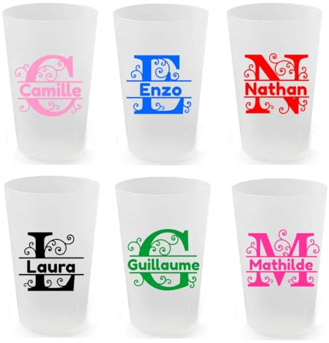 Gobelet personnalisé initiale et prénom, EVJF, anniversaire. Gobelet réutilisable 30 cl.