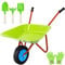 YORFULL Schubkarrenset für Kinder, Gartenschubkarre en Metal, Kinder Gartengeräte, Gartenwerkzeug Kinder zum Spielen im Freien (Grünrosa)