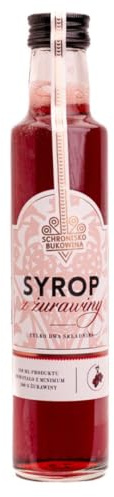 SCHRONISKO BUKOWINA Preiselbeersirup 250 ml – 51% Cranberrysaft | Ohne Konservierungsstoffe, fruchtig-herb – ideal für Tee, Wasser, Cocktails, Desserts und andere Getränke