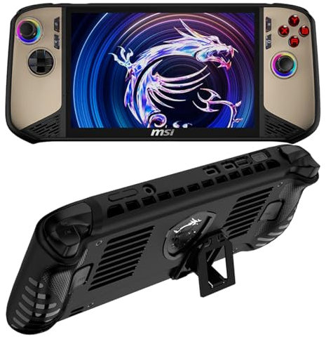carinacoco Silicone Protective Case for MSI Claw 8 AI+/MSI Claw 8 AI Plus, Soft Ultra-thin Anti-Scratch Shock-Absorption Rugged Bumper Non-Slip Game Console Cover, Black