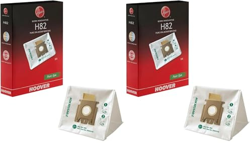 Hoover H82 Sacs Pour Aspirateur - Originaux - en Microfibre - Pure EPA - Anti-Odeur - Extra Larges - Compatibles Avec l’Aspirateur Traîneau Hoover Power Capsule - 4 Pièces (Lot de 2)