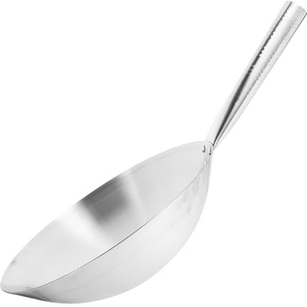 POPETPOP Padella Wok in Acciaio Inossidabile 24 Cm Manico Saldato, Padella Wok Tradizionale Profonda Per Cucina a Induzione, Resistente All'usura e Isolamento Termico, Per Uso Domestico