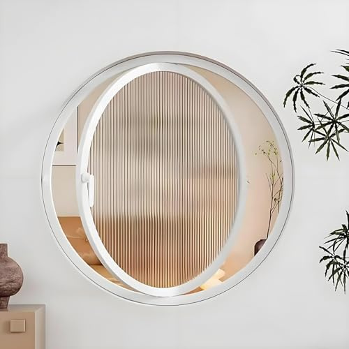 Fenêtre Ronde Pivotante 40, 50, 60, 70, 80, 100 Cm, Cadre En Aluminium, Fenêtre Ronde En Verre Trempé, Fenêtre De Ventilation Pour Maison, Fenêtre De Sous-Sol Pour Mobile Home white-60cm/23.63in