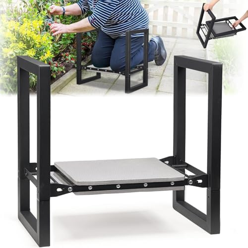 OLLIDOT Garten-Kniebank und Sitz, strapazierfähiger, klappbarer Gartenhocker mit Griffen, stabile Knievorrichtung, Bank, Stuhl, Gartengeräte, Geschenke für Gärtner, Outdoor-Jäten, Pflanzen