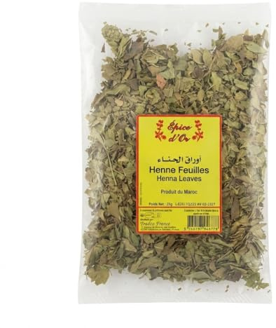 Foglia di Henné secca 25g - Spezia d'oro, 100% pura per la cura dei capelli, colorazione vegetale e cosmetico