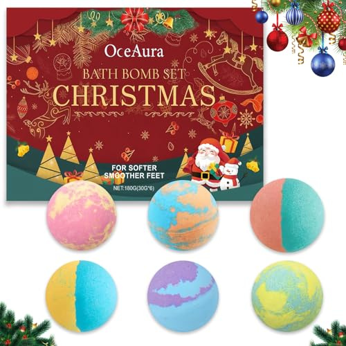 Badebomben Geschenk Set,6 pcs Badekugeln Frauen Seifenblasen-Badekugeln | Handgefertigte Bath Bomb mit Natürlichen ätherischen Ölen Valentinstag Muttertag Weihnachtsgeschenke für Mama Freundin