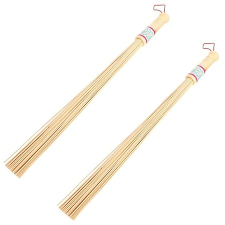 Traditional Russian Banya Venik | Natural Bamboo Sauna Whisk for Spa Bath, Body Massage Broom for Steam Room Relaxation, Handcrafted Wooden Handle Bath Accessory(2pcs)