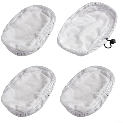 4pcs Replacement Mop Pads, for Morphy Richards 720021 720502, Microfiber Cleaning Cloths for Steam Mop Heads, Elasticated for Toggle Refills