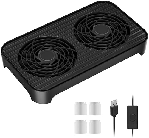 X4 Quiet USB Cooling Fan, High-Speed Dual 140mm USB PC Fan with One-Touch Switch, Stackable Design for Routers, Laptops, Receivers, Amplifiers, DVRs, PlayStation, Xbox, Media Units & More