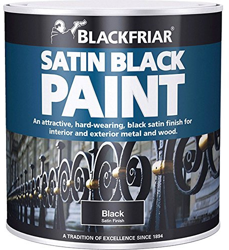 Blackfriar 1 Litre Wood and Metal Satin Black Paint Black Exterior Interior
