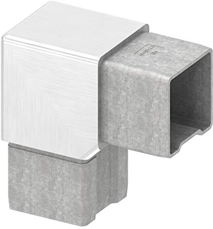90° Ecke zum Stecken, für Rohr 40 x 40 x 2,0mm