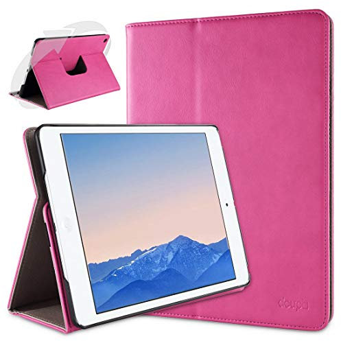 doupi Deluxe Protección Funda para iPad Mini 1 2 3, Smart Sleep/Wake Up función 360 Grados giratoria del Caso del Soporte Bolsa, Rosa