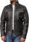 BRANDSLOCK Herren Lederjacke Biker echtes lammfell Jahrgang schwarz (SCHWARZ, XS)