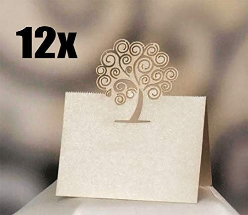 12 PZ Bigliettino Carta con albero della vita segnaposto tavolo matrimon