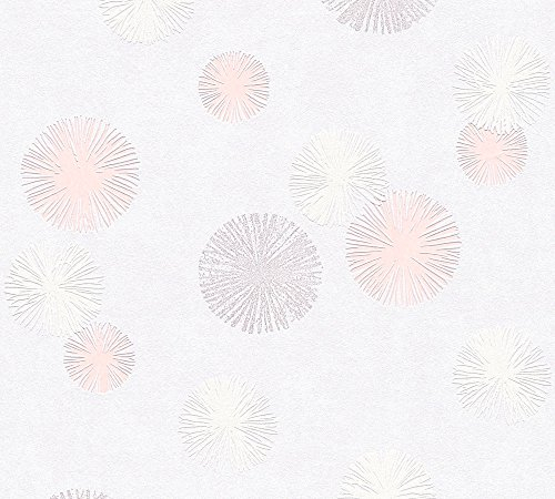 A.S. Création Vliestapete Life 4 Tapete floral natürlich 10,05 m x 0,53 m creme metallic rosa Made in Germany 356072 35607-2