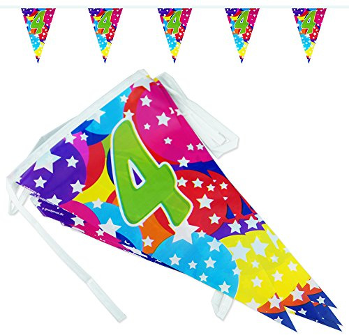 Goodymax 4. Geburtstag Wimpelkette Bubbles 6,8 m lang