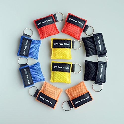 CPR Masken-Schlüsselanhänger mit CPR Face Shield AED 5 Farben, 10 Stück