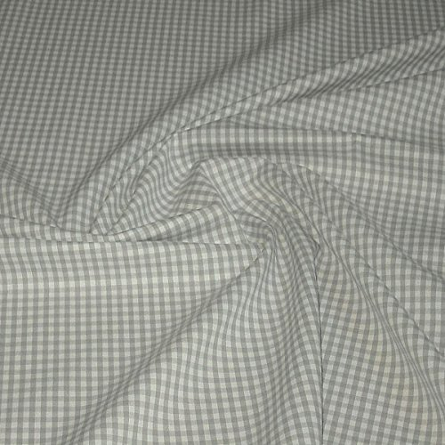 Stoff am Stück Stoff Baumwolle Vichy Karo hellgrau weiß 2,5 mm Swafing Canstein kariert grau