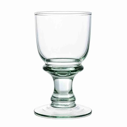 Grehom Recycled Glass Wine Glasses (Set of 2) - Copa (250 ml) | Distinctive baluster-style stem, natural variations and subtle bubbles make every glass individual. Dishwasher safe.