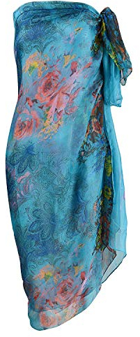 UK_Stone Damen Übergroesse Modisch Sarong Pareo Strandtuch Wickeltuch Bikini Sonnenschutz Decke Cover-up (7#)