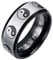 HIJONES Herren Geheimnisvoll Großer Wagen Taoist Ring Ying Yang aus Edelstahl Ringe Mantra Abgeschrägte Kanten Schwarz Silber Größe 52