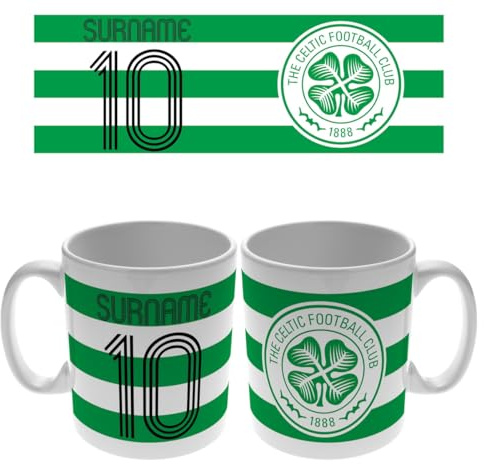 Personalised 'Retro Shirt' Design 11oz Mug for Celtic FC Fans, Great for Celtic Football Supporters, Ceramic Tea Coffee Mug