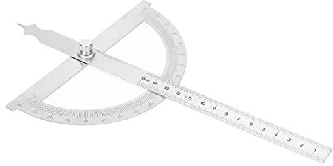 Calibro del cercatore di angolo di Goniometer del goniometro acciaio inossidabile di 0-180 gradi con il righello di 15cm(150 * 200mm)