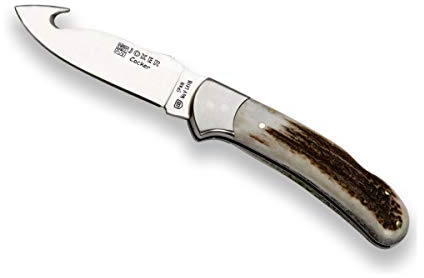 Joker Cocker NC50 Couteau de poche avec lame de 9 cm MOVA, manche en acier inoxydable, ferrule en acier inoxydable, outil de pêche, de camping et de randonnée