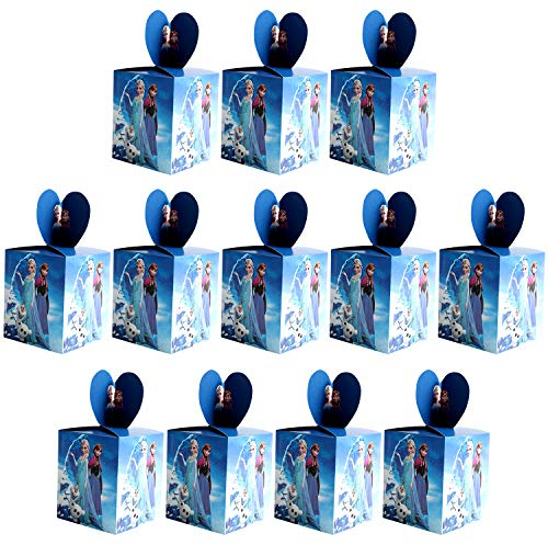 Qemsele Party-Schachteln Partytüten 12 Stück, kinder Mitgebsel Kindergeburtstag Gastgeschenke Tüten Tasche, Kordelzug Rucksack Bag Turnbeutel für Mädchen Kostümparty, Geburtstagsfeier (Frozen)