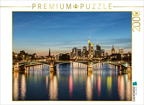 CALVENDO Puzzle Skyline Frankfurt und Ignatz-Bubis-Brücke 2000 Teile Puzzle quer | 2000 Teile Lege-Größe 90 x 67 cm Foto-Puzzle für glückliche Stunden