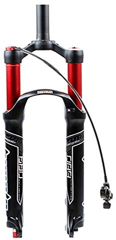 LSRRYD MTB Fahrradgabel 26 27.5 29 Zoll Luftstoßdämpfer Fahrrad-Federgabel Remote Lockout Federweg 120mm QR 9mm (Color : Red Straight Tube, Size : 26inch)