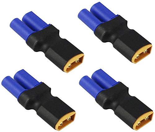 FLY RC 4 Stück XT60 Stecker auf EC5 Buchse Steckeradapter für LiPo Batterieanschlussadapter