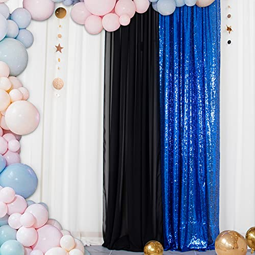Blau Pailletten-Hintergrund Vorhang 2FTX8FT (24 x8FT) für Party, Fotografie und Dekoration
