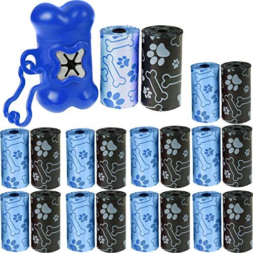 Pet Living Hundekotbeutel, nachfüllbar, abbaubar, 400 Stück, 2 Farben, Kotbeutel für Hunde, mit Spender, Vorteilspackung (Blau und Schwarz)