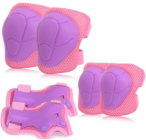 OPLIY Knieschoner für Kinder, Lila, Größe S (2–7 Jahre))