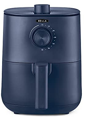 Friggitrice ad aria manuale BELLA da 2.7 L, frittura senza olio, cestello antiaderente e griglia di cottura rimovibili e lavabili in lavastoviglie, blu opaco