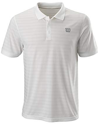 Wilson Herren Poloshirt, STRIPE POLO, Polyester, Weiß, Größe L, WRA789703LG
